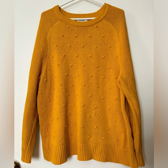 💛Old Navy Yellow Crew Neck Sweater with Knitted Texture💛 - Picture 1 of 5